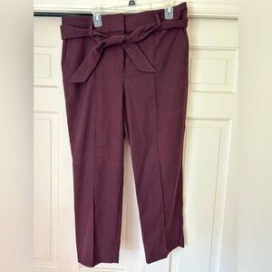 Women's Burgundy Tie-Waist Pants